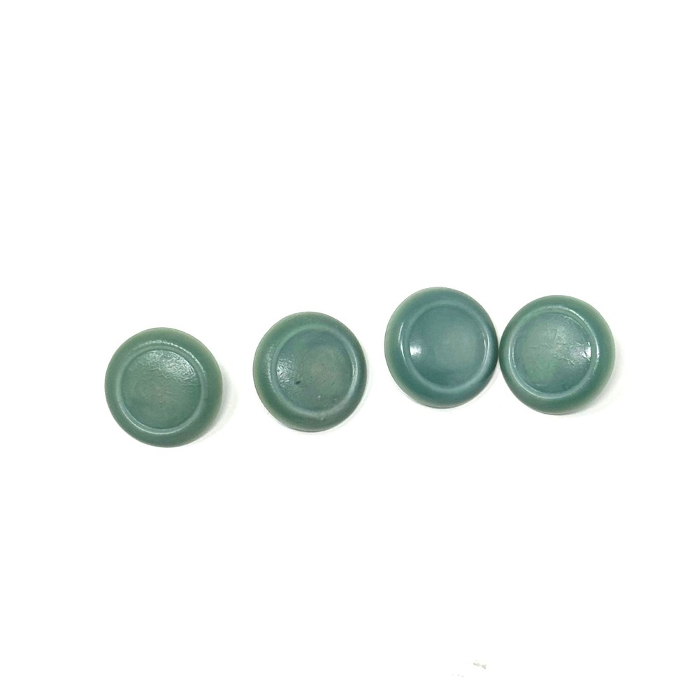 Shank Buttons Light Green Plastic Vintage Round Set of 4 Crafting